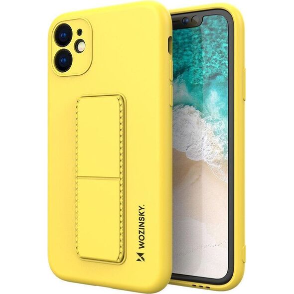 Wozinsky Wozinsky Kickstand Case elastyczne silikonowe etui z podstawką Samsung Galaxy A72 4G żółty 9598995 9145576226629