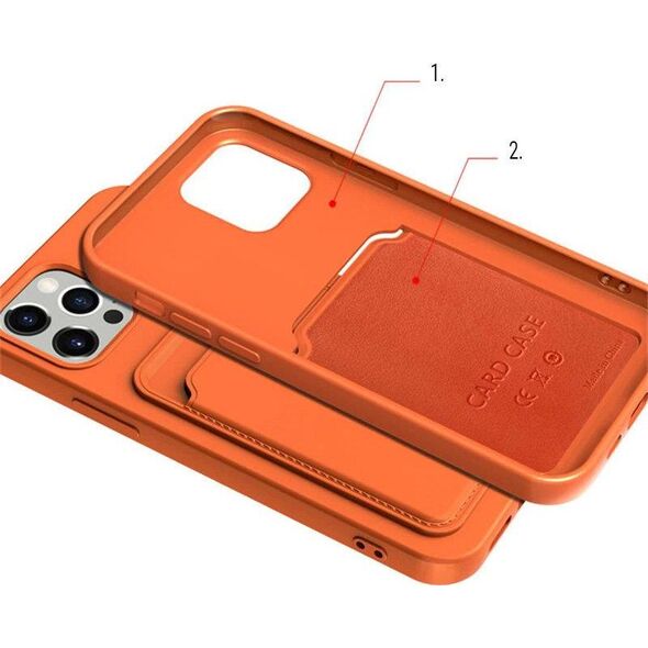 Hurtel Card Case silikonowe etui portfel z kieszonką na kartę dokumenty do iPhone 13 Pro fioletowy 9599165 9145576228425