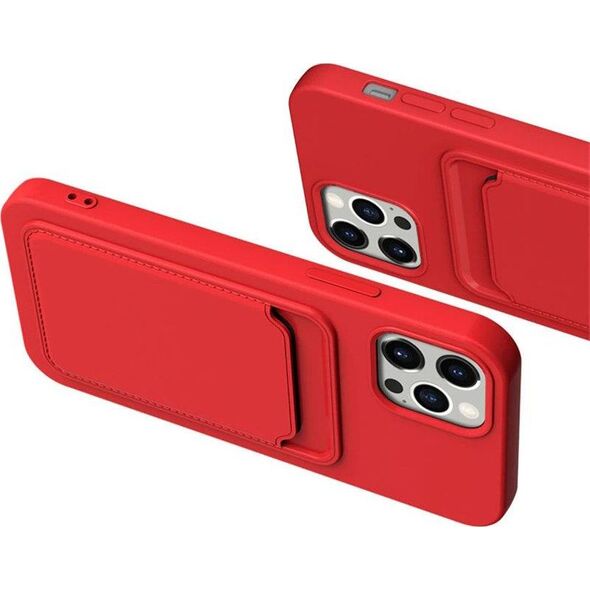 Hurtel Card Case silikonowe etui portfel z kieszonką na kartę dokumenty do iPhone 13 Pro fioletowy 9599165 9145576228425