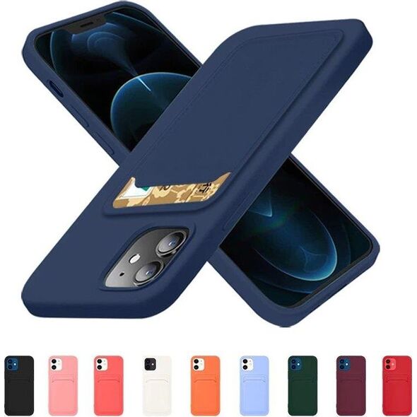 Hurtel Card Case silikonowe etui portfel z kieszonką na kartę dokumenty do iPhone 13 Pro Max fioletowy 9599175 9145576228524