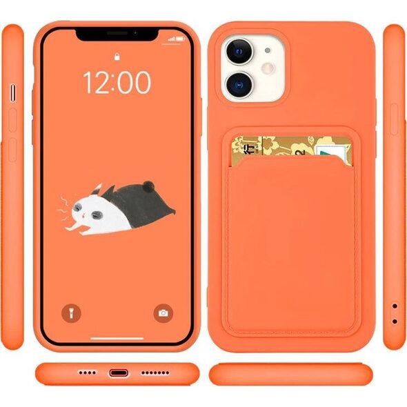 Hurtel Card Case silikonowe etui portfel z kieszonką na kartę dokumenty do Samsung Galaxy A22 4G granatowy 9599333 9145576230114