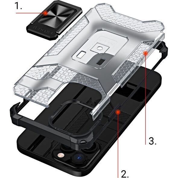 Hurtel Crystal Ring Case pancerne hybrydowe etui pokrowiec + magnetyczny uchwyt iPhone 12 Pro Max czerwony 9599399 9145576226285