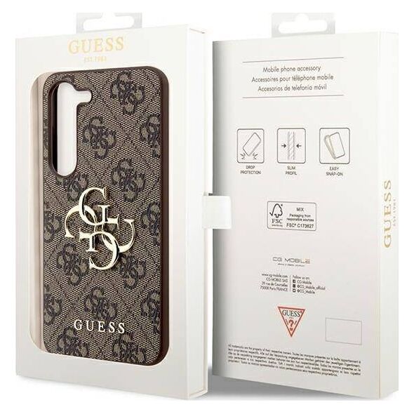 Guess Etui Guess GUHCS23FE4GMGBR Samsung Galaxy S23 FE hardcase 4G Big Metal Logo brązowy/brown 13298952 3666339218584