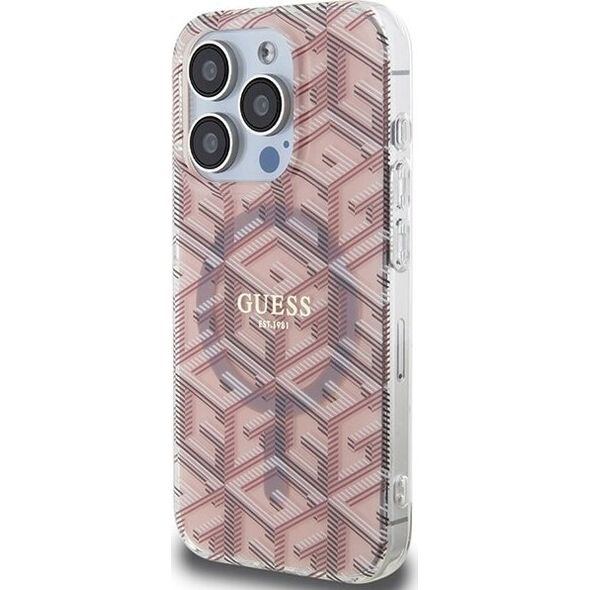 Guess Guess GUHMP15LHGCUSTGP iPhone 15 Pro 6.1" różowy/pink hardcase IML GCube MagSafe 13300774 3666339222000