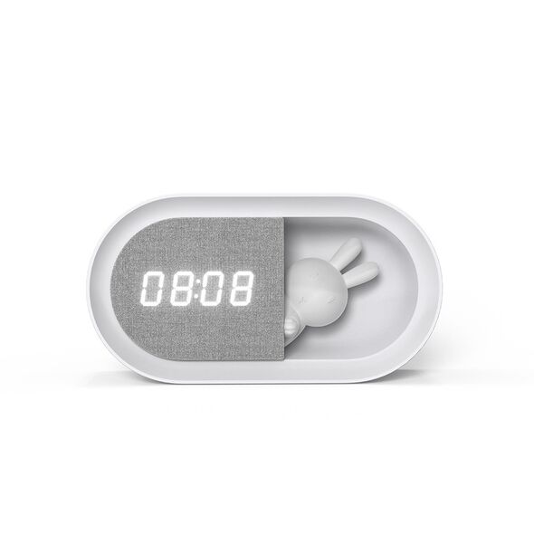 Alarm clock with LED Bunny night light PURE FNL-05 INGRID white long Forever Light 5907457736481