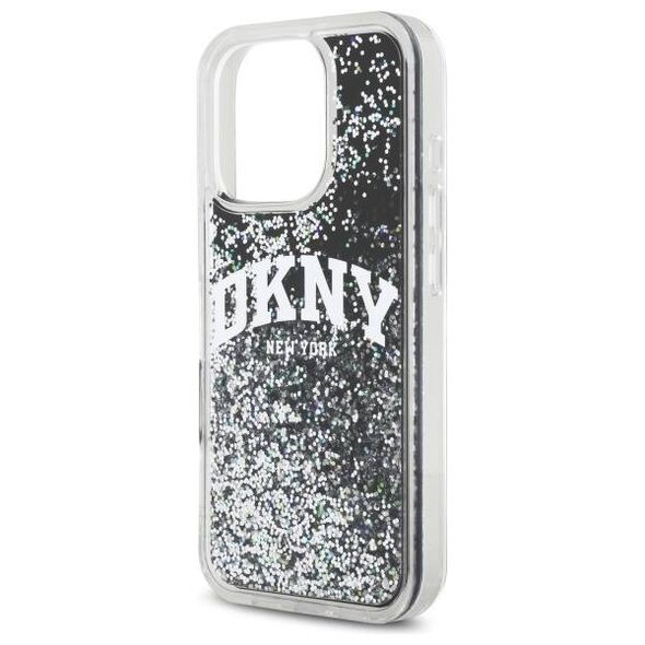 Case IPHONE 16 PRO MAX DKNY Hardcase Liquid Glitter Arch Logo (DKHCP16XLBNAEK) black 3666339336295