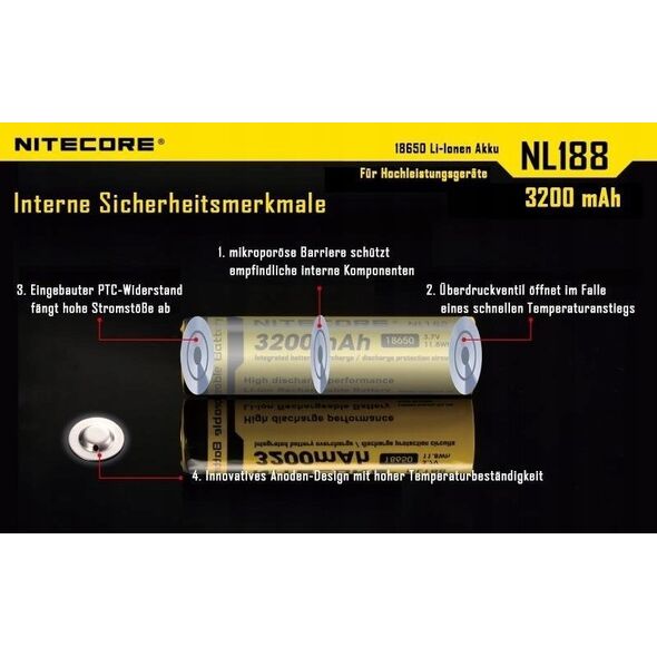 Nitecore Nitecore 18650 - 3200mAh 3,7V NL1832 Li-ion