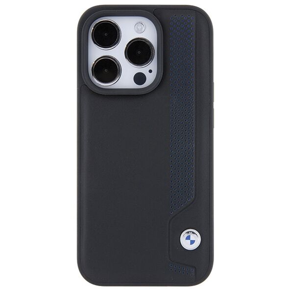 BMW BMHCP15X22RBDK Apple iPhone 15 Pro Max hardcase Leather Blue Dots black