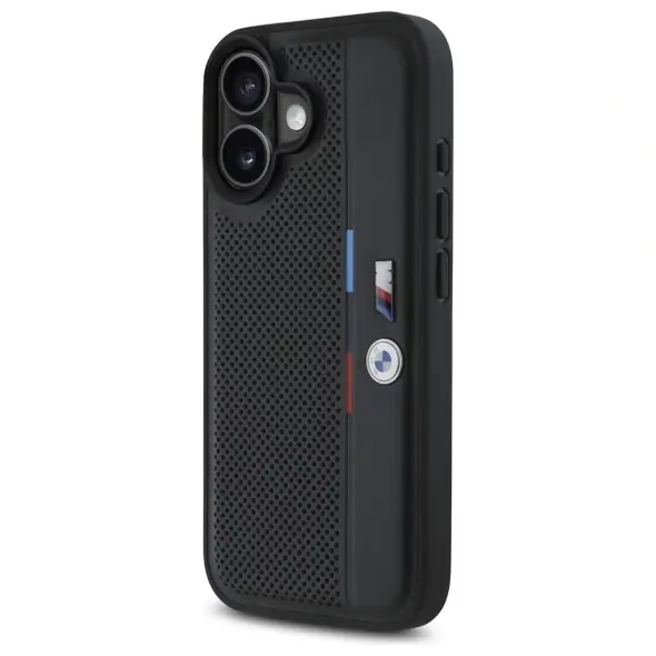 BMW BMHCP16S23PUPVK Apple iPhone 16 hardcase M Perforated Tricolor Detail Line black