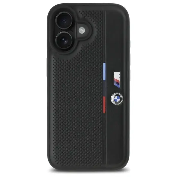 BMW BMHCP16S23PUPVK Apple iPhone 16 hardcase M Perforated Tricolor Detail Line black