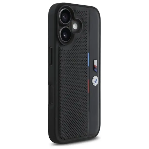 BMW BMHCP16S23PUPVK Apple iPhone 16 hardcase M Perforated Tricolor Detail Line black