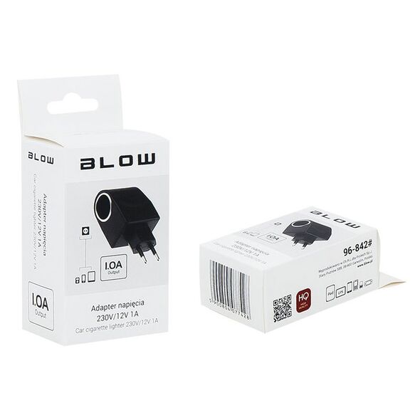 BLOW Μετασχηματιστής 230V AC 12V DC 1Α με υποδοχή αναπτήρα DM-842 έως 12 άτοκες Δόσεις