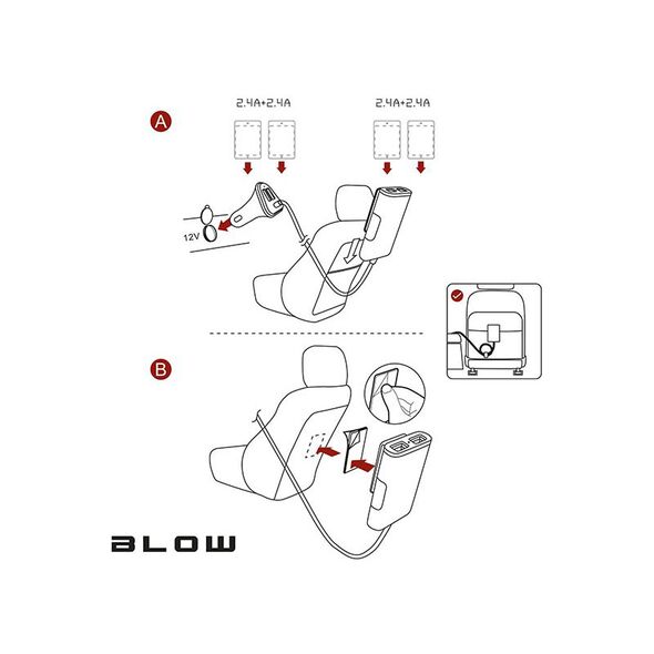 BLOW Φορτιστής Αυτοκινήτου 4xUSB 9.6A με IQ Chip DM-744 έως 12 άτοκες Δόσεις