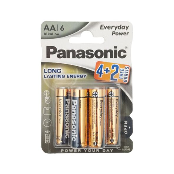 PANASONIC Panasonic μπαταρίες αλκαλικές AA EVERYDAY POWER 6τμχ PAN-LR6EPS-6 έως 12 άτοκες Δόσεις