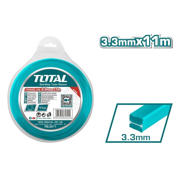 TOTAL ΜΕΣΙΝΕΖΑ ΤΕΤΡΑΓΩΝΗ 3.3mm - 11m (TSL3311) ως 12 Άτοκες Δόσεις