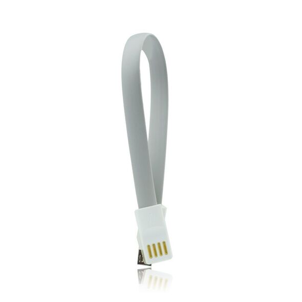 Baku USB Καλώδιο με μαγνήτη - micro USB universal 20cm γκρι BK-4107 έως 12 άτοκες Δόσεις