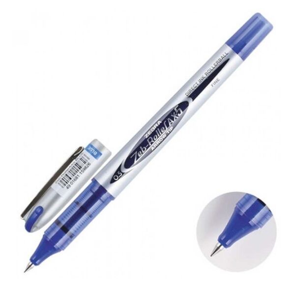 Zebra AX5 Zebroller Silver RollerPen 0,5mm Blue (ZB-15982Z) (ZEBZB-15982Z) έως 12 άτοκες Δόσεις