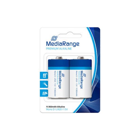 Αλκαλική Μπαταρία MediaRange Premium D 1.5V (LR20) (2 Pack) (MRBAT109) έως 12 άτοκες Δόσεις