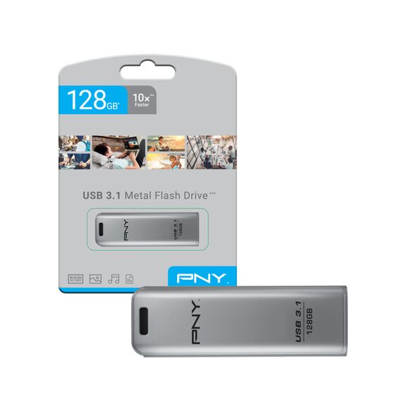 USB FLASH DRIVE PNY 128GB METAL USB 3.1 NEW 0.501.720 έως 12 άτοκες Δόσεις