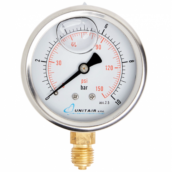 Renner Μανόμετρο UNITAIR Φ.100 κάθετο 1/2" γλυκερίνης MG1-100-0100  0 έως 100 bar MG1-100-0100 έως 12 Άτοκες Δόσεις