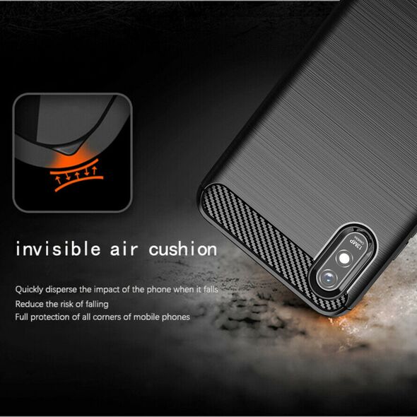 Techsuit Husa pentru Xiaomi Redmi 9A / Redmi 9AT - Techsuit Carbon Silicone - Black 5949419059818 έως 12 άτοκες Δόσεις