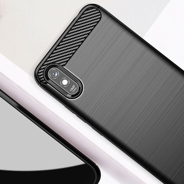 Techsuit Husa pentru Xiaomi Redmi 9A / Redmi 9AT - Techsuit Carbon Silicone - Black 5949419059818 έως 12 άτοκες Δόσεις
