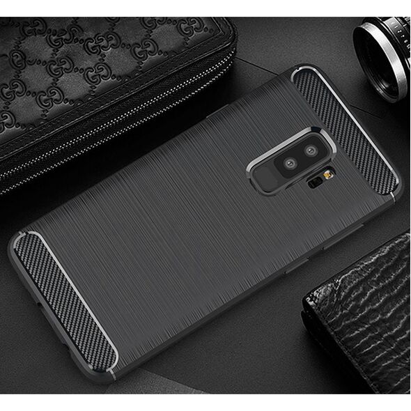 Techsuit Husa pentru Samsung Galaxy S9 Plus - Techsuit Carbon Silicone - Black 5949419062443 έως 12 άτοκες Δόσεις