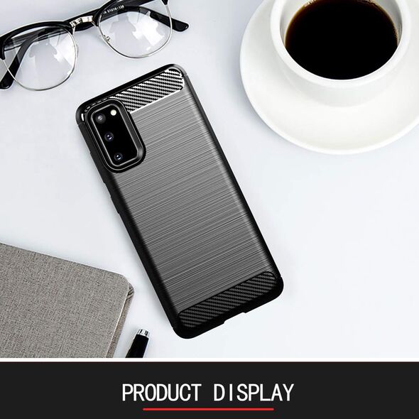 Techsuit Husa pentru Samsung Galaxy S20 4G / S20 5G - Techsuit Carbon Silicone - Black 5949419062405 έως 12 άτοκες Δόσεις