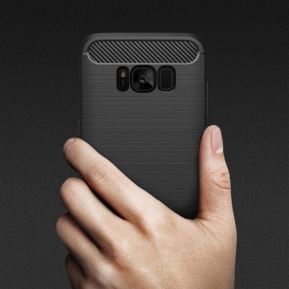 Techsuit Husa pentru Samsung Galaxy S8 Plus - Techsuit Carbon Silicone - Black 5949419060579 έως 12 άτοκες Δόσεις