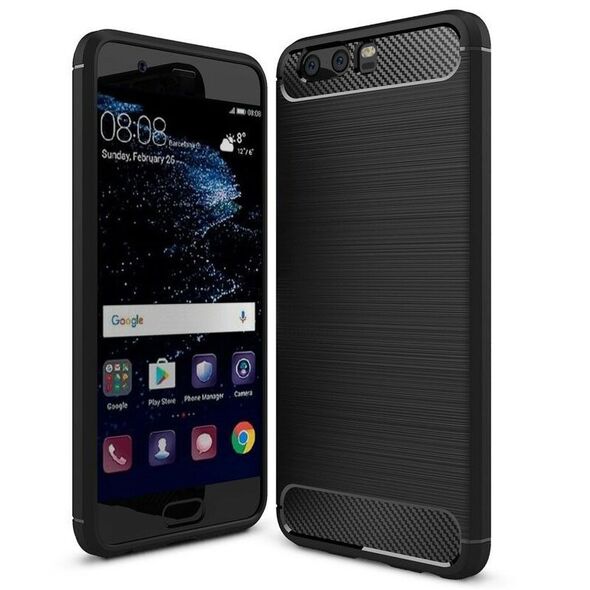 Techsuit Husa pentru Huawei P10 Plus - Techsuit Carbon Silicone - Black 5949419060586 έως 12 άτοκες Δόσεις