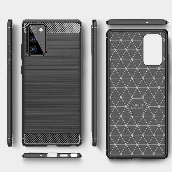 Techsuit Husa pentru Samsung Galaxy Note 20 / Note 20 5G - Techsuit Carbon Silicone - Black 5949419062337 έως 12 άτοκες Δόσεις