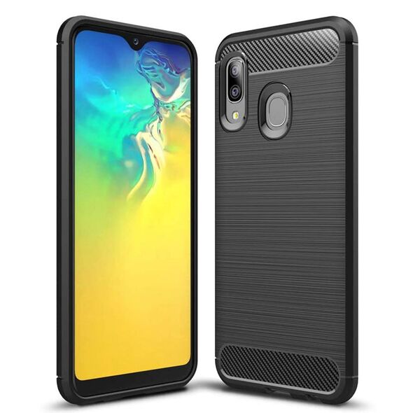 Techsuit Husa pentru Samsung Galaxy A20e - Techsuit Carbon Silicone - Black 5949419062184 έως 12 άτοκες Δόσεις