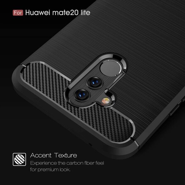 Techsuit Husa pentru Huawei Mate 20 Lite - Techsuit Carbon Silicone - Black 5949419061637 έως 12 άτοκες Δόσεις