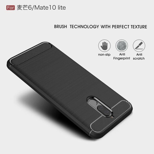 Techsuit Husa pentru Huawei Mate 10 Lite - Techsuit Carbon Silicone - Black 5949419061811 έως 12 άτοκες Δόσεις