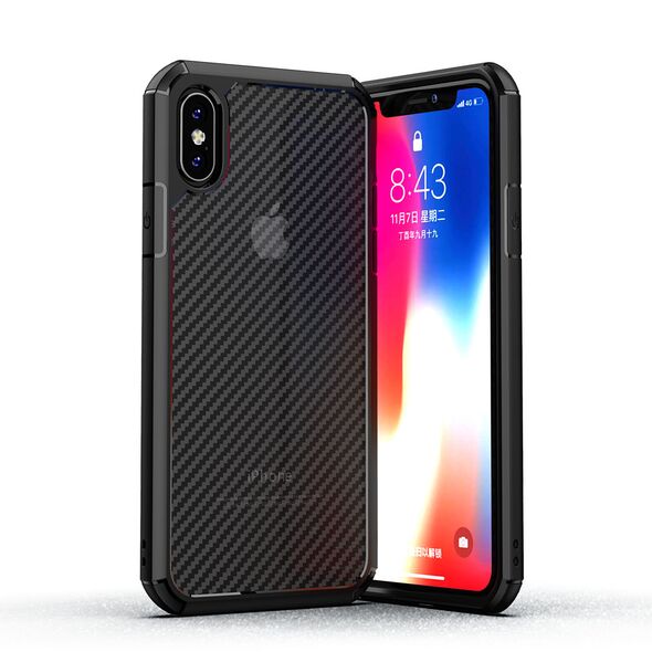 Techsuit Husa pentru iPhone XS Max - Techsuit Carbon Fuse - Black 5949419058798 έως 12 άτοκες Δόσεις