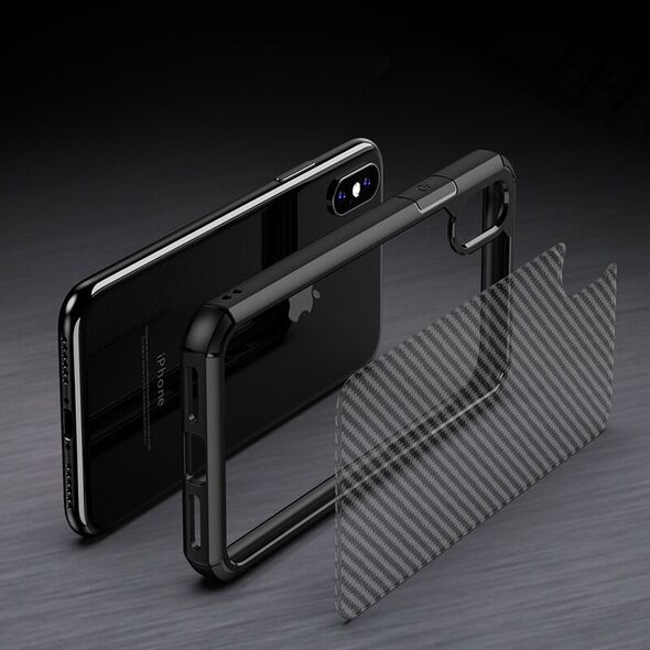 Techsuit Husa pentru iPhone XR - Techsuit Carbon Fuse - Black 5949419058804 έως 12 άτοκες Δόσεις