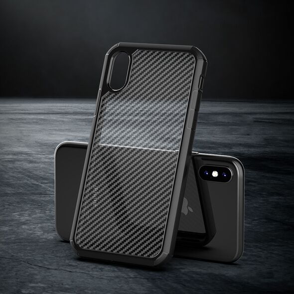 Techsuit Husa pentru Iphone X / XS - Techsuit Carbon Fuse - Black 5949419058811 έως 12 άτοκες Δόσεις