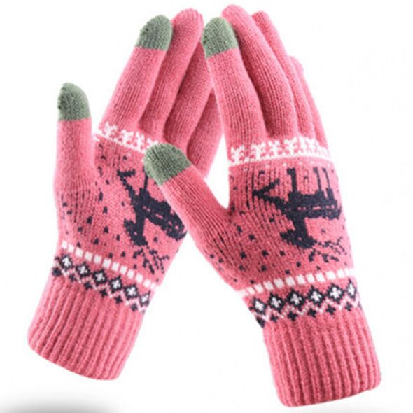 Techsuit Manusi Touchscreen - Techsuit Raindeer Woolen (ST0002) - Dark Pink 5949419058361 έως 12 άτοκες Δόσεις