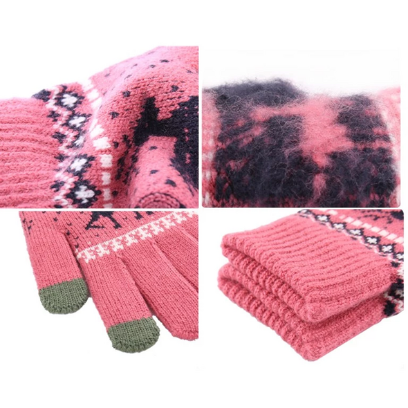 Techsuit Manusi Touchscreen - Techsuit Raindeer Woolen (ST0002) - Dark Pink 5949419058361 έως 12 άτοκες Δόσεις