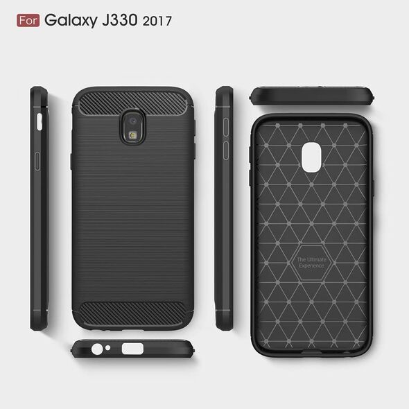 Techsuit Husa pentru Samsung Galaxy J3 2017 J330, Galaxy J3 Pro 2017 - Techsuit Carbon Silicone - Black 5949419058477 έως 12 άτοκες Δόσεις