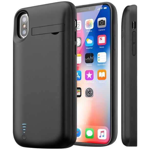 Techsuit Husa pentru iPhone X / XS cu Baterie de 5000mAh - Techsuit Power Pro - Black 5949419051508 έως 12 άτοκες Δόσεις