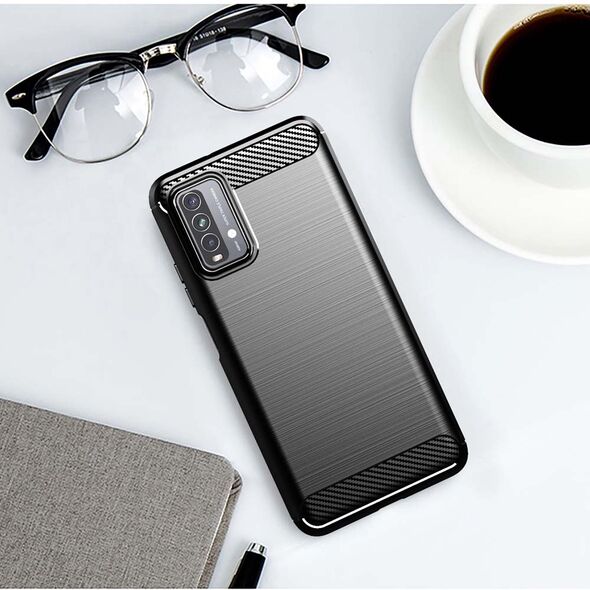 Techsuit Husa pentru Xiaomi Redmi 9T / Redmi 9 Power - Techsuit Carbon Silicone - Black 5949419044449 έως 12 άτοκες Δόσεις