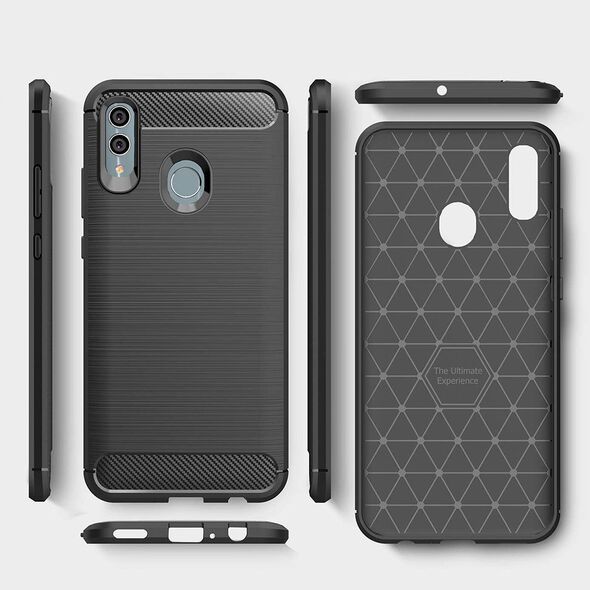 Techsuit Husa pentru Huawei P smart 2019 / Honor 10 Lite - Techsuit Carbon Silicone - Black 5949419042582 έως 12 άτοκες Δόσεις