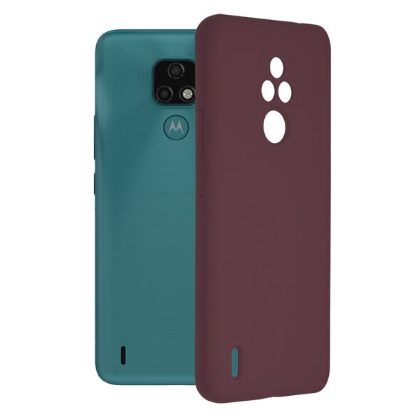 Techsuit Husa pentru Motorola Moto E7 - Techsuit Soft Edge Silicone - Plum Violet 5949419040717 έως 12 άτοκες Δόσεις