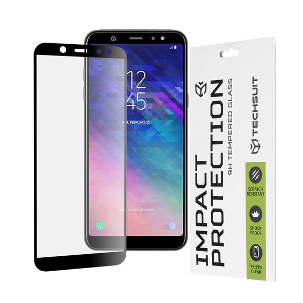 Techsuit Folie pentru Samsung Galaxy A6 Plus 2018 - Techsuit 111D Full Cover / Full Glue Glass  - Black 5949419040182 έως 12 άτοκες Δόσεις