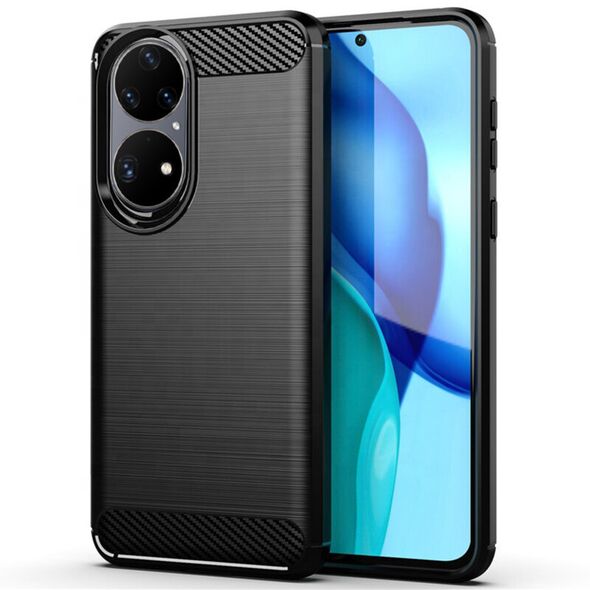 Techsuit Husa pentru Huawei P50 Pro - Techsuit Carbon Silicone - Black 5949419033634 έως 12 άτοκες Δόσεις