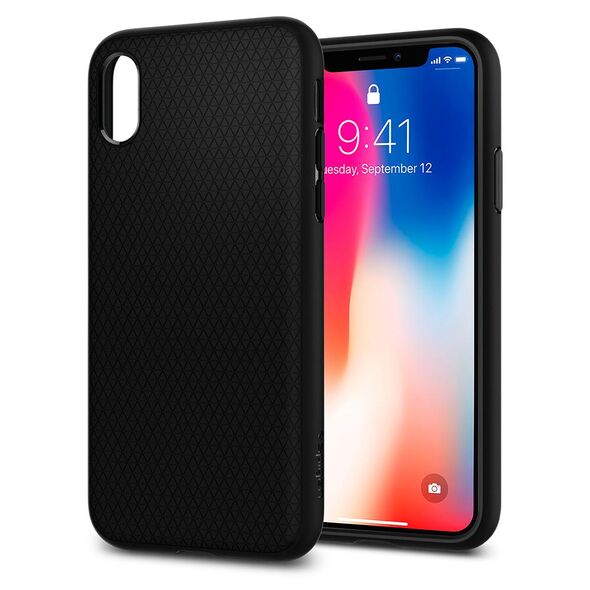 Spigen Husa pentru iPhone X / XS - Spigen Liquid Air - Matte Black 8809613766080 έως 12 άτοκες Δόσεις