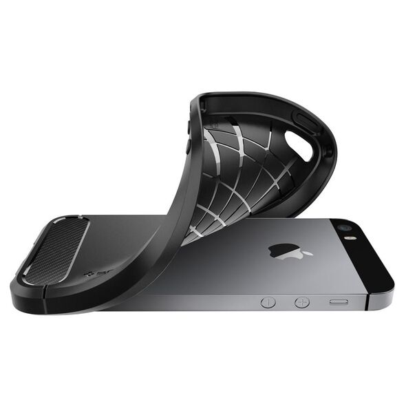 Spigen Husa pentru iPhone 5 / 5s / SE - Spigen Rugged Armor - Black 8809466643460 έως 12 άτοκες Δόσεις