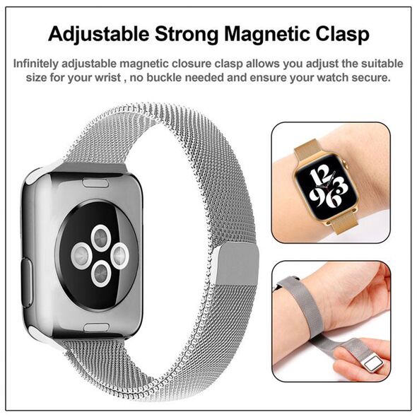 Techsuit Curea pentru Apple Watch 1/2/3/4/5/6/7/8/SE/SE 2/Ultra (42/44/45/49mm) - Techsuit Watchband (W034) - Gold 5949419020894 έως 12 άτοκες Δόσεις
