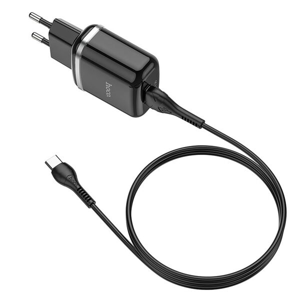 Hoco Incarcator priza USB-A, 18W, 3A + Cablu Type-C 1m - Hoco Special (N3) - Black 6931474729385 έως 12 άτοκες Δόσεις